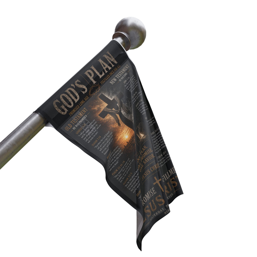 Flag - "God's Plan" Inspirational Religious Flag with Cross and Scripture